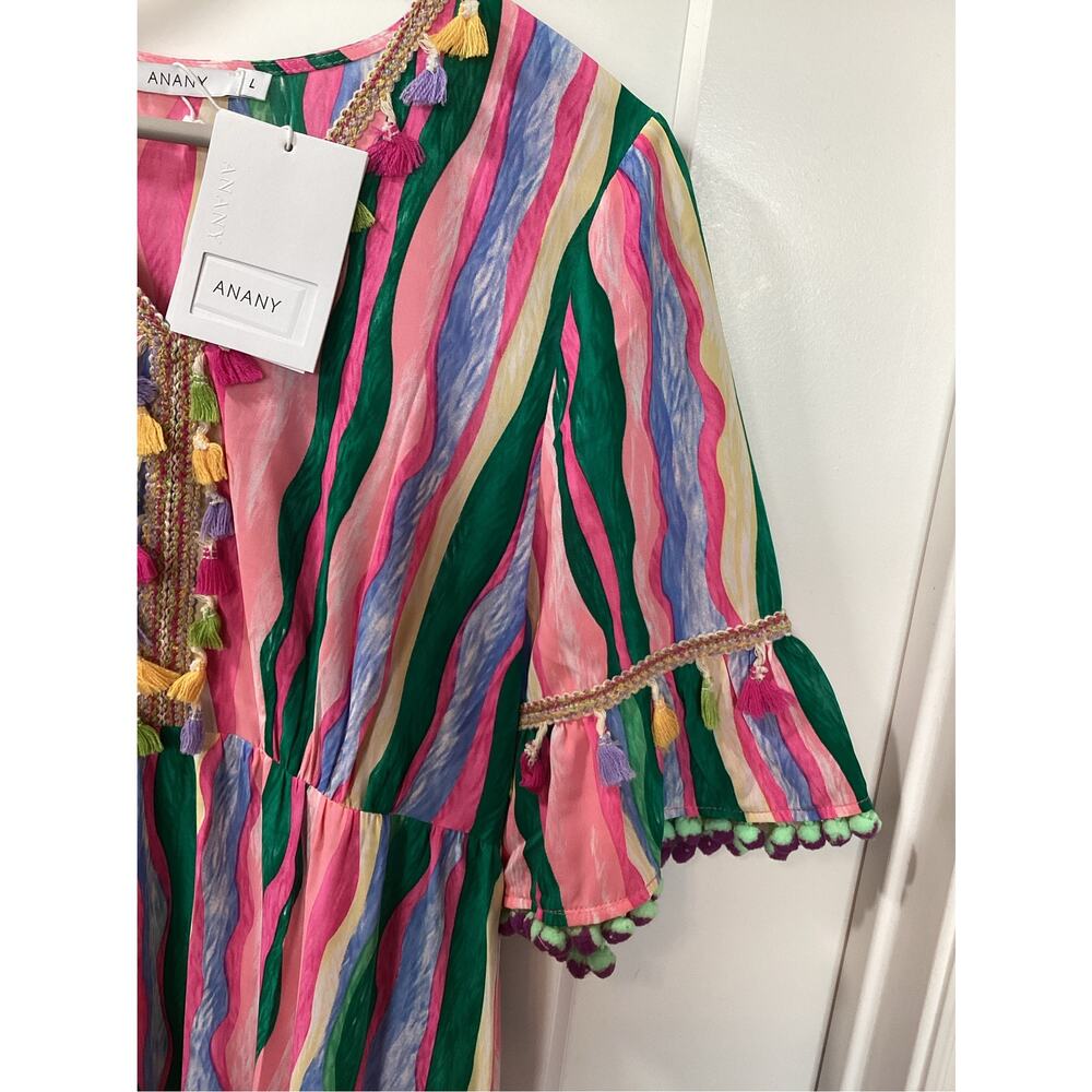 NWT ANANY colorful long maxi dress or beach cover up women's size Lage - Picture 4 of 9